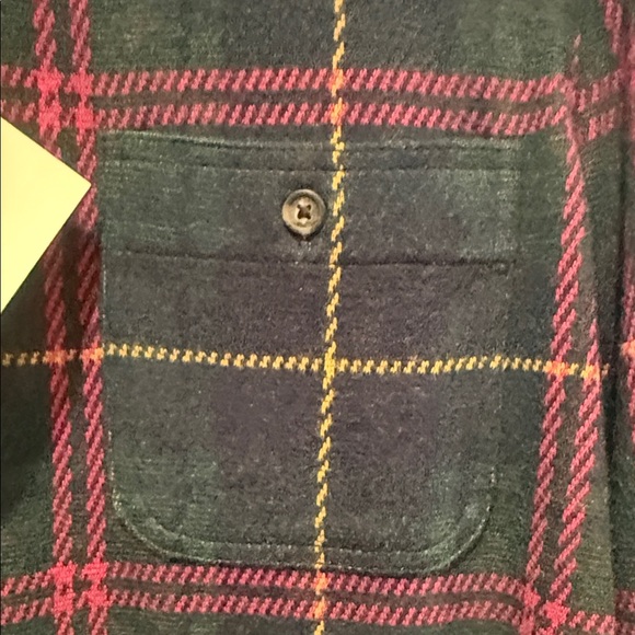 Faherty Navy and Pink Plaid Button Down Shirt - Picture 4 of 5